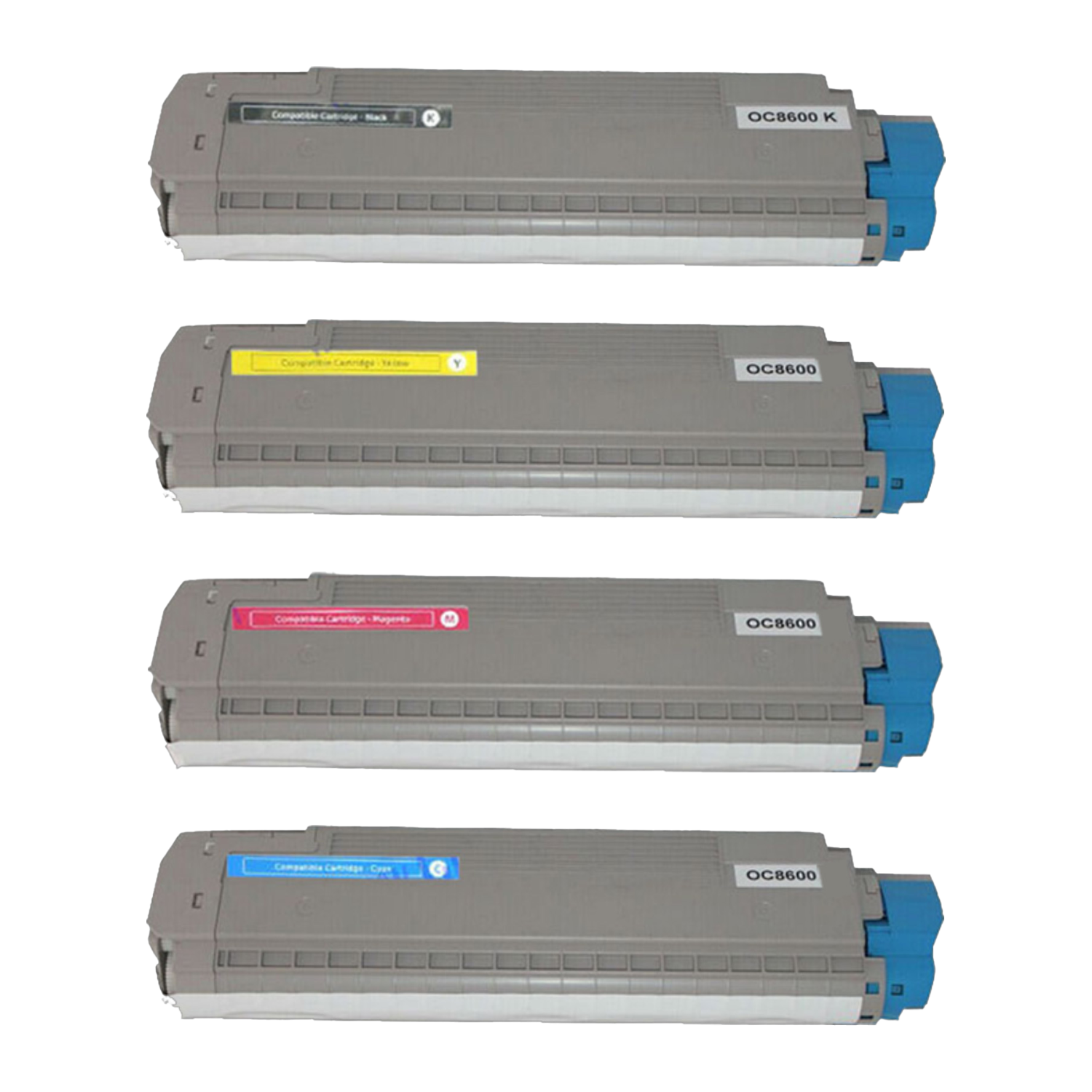 OKI C8600 KCMY, 4-color ink cartridge set, accessories, warranty 3 years