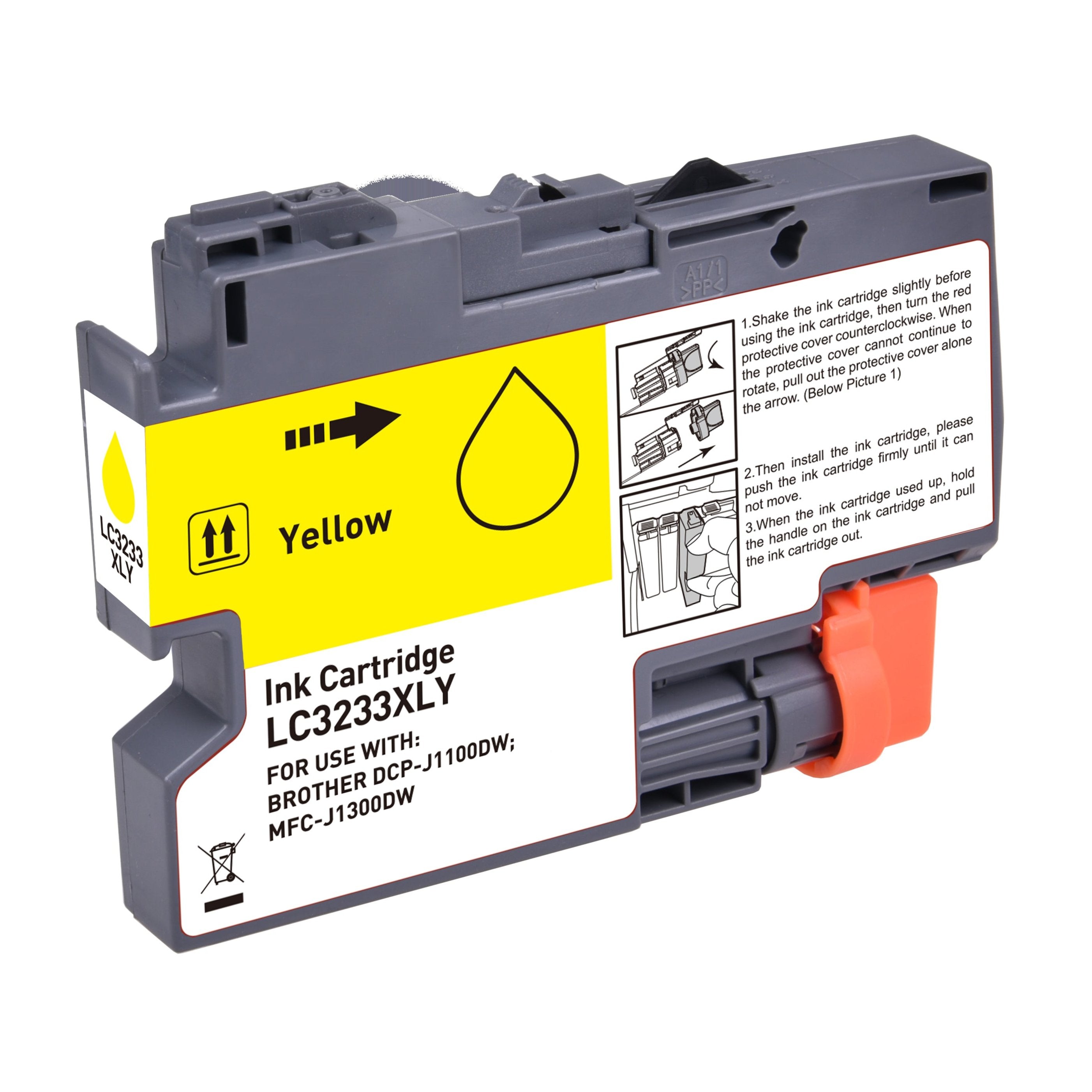 Brother LC-3233Y mustekasetti, tarvike 1500 Yellow, Takuu 3v.