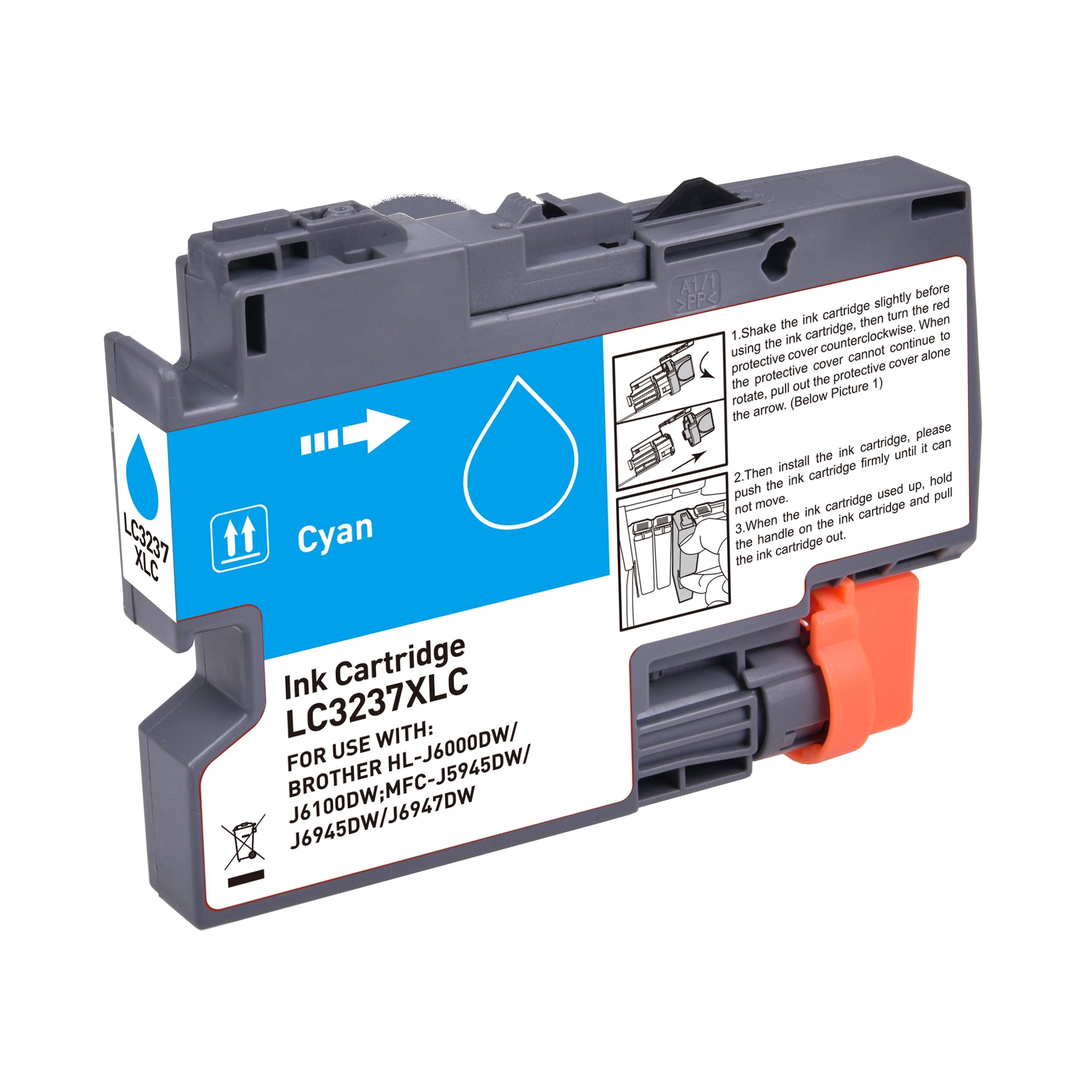 Brother LC-3237C mustekasetti, tarvike 1500 Cyan, Takuu 3v.