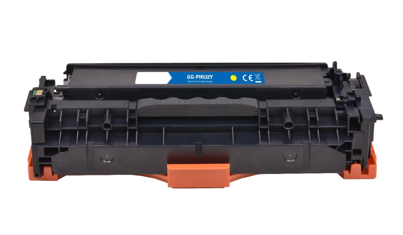 Hp CC532A bläckpatron, leverans 2800 sidor, 304A gul, Garanti 3 år.